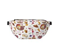Large Fanny Packs for Women Men Cross Body - Wine Print No.J942 Travel Crossbody Bags for Women Trendy, Belt Bag for Women Men Crossbody, Waist Bag for Women With Adjustable Strap