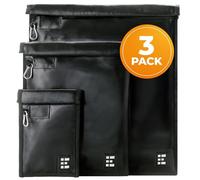 Large Faraday Bags 3 Pack - Signal Blocking RFID Pouch for Phones, Laptops, Bank Cards, Electronics, Key Fobs - Anti-Hacking, Fireproof & Waterproof Faraday Cage for Digital Privacy & Theft Protection
