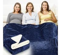 Large Faraday Blanket for Pregnant Babies, Emf Blanket Protection 5 G, Bluetooth, Phone Towers, Double Faced Flannel, Two Sides Using for Beds Couches Travel(Dark Blue,78.74 x 59.06 Inch)