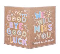 Large Farewell Greeting Best Wishes Card, 15.75x10.63 Inch Colorful Jumbo We Will Miss You Good Bye Card with Gold Envelope Goodbye Good Luck Suitable for Colleague Teacher Going Away Big
