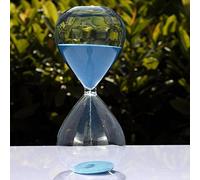 Large Fashion Colorful Sand Glass Sandglass Hourglass Timer Clear Smooth Glass Measures Home Desk Decor Xmas Birthday Gift (5 Minutes, Blue)