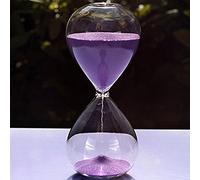 Large Fashion Colorful Sand Glass Sandglass Hourglass Timer Clear Smooth Glass Measures Home Desk Decor Xmas Birthday Gift (60 Minutes, Purple)