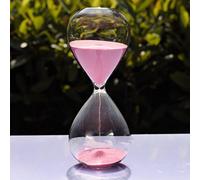 Large Fashion Colorful Sand Glass Sandglass Hourglass Timer Clear Smooth Glass Measures Home Desk Decor Xmas Birthday Gift (10 Minutes, Pink)