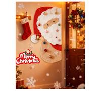 Large Felt Board 120x60cm, Puzzle Christmas Santa Decoration Cork Board, 0.9cm Thick Bulletin Board with Adhesive Nano Tape, Removable Wall Decoration for Home, Living Room, Bedroom, Door - Red