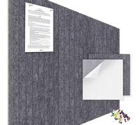 Large Felt Bulletin Board,120×90cm 12 Pack Corkboard Alternative,Cork Boards with Safe Removable Adhesive Tabs,Photo Pin Boards for Office Home (Dark Grey)
