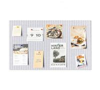 Large Felt Bulletin Board 60x40cm, Decorative Felt Pin Board, 0.9cm Thick Foldable Photo Display Board with Self-Adhesive Tape, Vision Cork Board for School Home Kitchen Office Shop Wall - Silver Grey