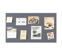 Large Felt Bulletin Board 60x40cm, Decorative Felt Pin Board, 0.9cm Thick Foldable Photo Display Board with Self-Adhesive Tape, Vision Cork Board for School Home Kitchen Office Shop Walls - Dark Grey