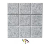 Large Felt Bulletin Board with 10 Push Pins,Self-Adhesive Poster Cork Board Tiles for Walls,Photos Memos Notice Boards for Home Office School (Silver Gray,8Pcs-Velcro)