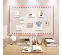 Large Felt Bulletin Boards,Self Adhesive Notice Board with Push Pins,Foldable Vision Boards for Paste Note Photo Memo,Cork Board Alternative (Pink,60x40cm)