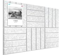 Large Felt Cork Board Alternative 90 x 60 cm Notice Pin Board Bulletin Board for Home Office Kitchen Photos Memos - 6 Pack Removable Felt Wall Tiles with 20 Pins - Silver Gray