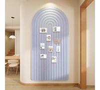 Large Felt Notice Board 120 x 60 cm Felt Board - Round Edges Decorative Notice Board Self-Adhesive Cork Board Alternative for the Wall Foldable Picture Board Vision Board with 30 Push Pins, Light Blue