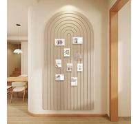 Large Felt Notice Board 120 x 60 cm Felt Board - Round Edges Decorative Pin Board Self-Adhesive Cork Board Alternative for the Wall Foldable Picture Board Vision Board with 30 Push Pins, Dark Camel