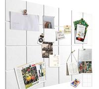 Large Felt Notice Board, Self-Adhesive, 30 x 30 cm, Pack of 6 Felt Boards, Memo Boards with 60 Push Pins, Bulletin Board, Wall Decoration for Office, Kitchen, Vision Board, Photos, Memos, Pin Boards