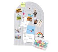 Large Felt Notice Board, Self-Adhesive, 60 x 40 cm, Felt Notice Board, 0.9 cm Thick, Decorative Notice Board, Vision Board, No Drilling, Foldable Photo Board, Memo Board, Felt Bulletin Board for