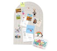 Large Felt Notice Board, Self-Adhesive, 60 x 40 cm, Felt Notice Board, 0.9 cm Thick, Decorative Notice Board, Vision Board, No Drilling, Foldable Photo Board, Memo Board, Felt Bulletin Board for