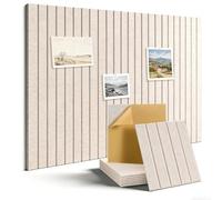Large Felt Wall Tiles 60 * 90cm, 6 Pack Self-Adhesive Cork Boards for Walls, Acoustic Sound Absorbing Panels, Decorative Pin Board & Dart Board Wall Protectors for Office Home Classroom (Oatmeal)
