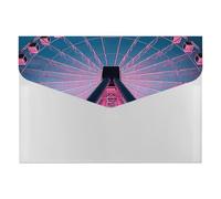 Large Ferris Wheel File Folder, Plastic Accordion File Folders with 6 Pockets, Expanding File Organizer with Snap Closure, Portable Document Paper Organizer, Office Supplies Filing Folders