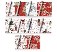 Large Festive Christmas Wrapping Paper Sheets Lovely Cute Traditional Designs| Various designs, Flat Packed, Quality Paper| XMAS Seasons Greetings| 50X70 CM Approx.| Random Designs Dispatched (24)