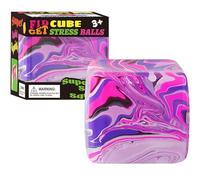 Large Fidget Toys Squishy Stress Cube - Giant Ice Cube Sensory Ball,Squishy Stress Relief Toys, Autism Fidget, Classroom Prize, Squishy Fidget Toys, Stress Balls for Adults & Kids (Pink, 1)