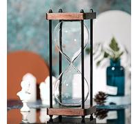 Large Fillable Hourglass Timer, Empty Hourglass Decorative Wooden Sandglass Clear