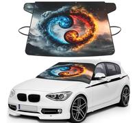 Large Fire And Ice Yin And Yang Tai Chi Wall Hanging Print Car Windshield Cover For Ice And Snow Universal Fit For Most Cars Multifuntional Ice Protector Keep Snow Frost Off