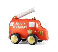 Large Fire Engine Happy Birthday Foil Balloon, Childrens Birthday Party Decoration, Fireman Party Balloon Gift, Fireman Gift