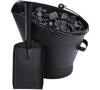 LARGE Fireplace Waterloo Style Black Coal Scuttle Bucket Hod with Shovel (Waterloo Style Coal Bucket & Shovel)