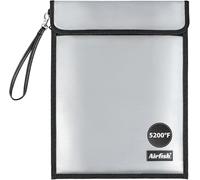 Large Fireproof Document Bag with Waterproof Zipper &Wider Airtight,15"x 11Non-ltchy Silicone Coated Fiberglass Fire and Water Safe Bag for File, Cash,Jewelry and Valuables