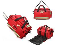 Large First Aid Kit Bag with Wheels, Portable Rolling Medical Bag for Emergency Storage