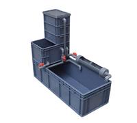 Large Fish Tank with Filter Canister Type for Maximum Water Clarity Swimming Space Below gray. 80 * 60 * 34CM