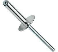 Large Flange Pop Rivets 3/16" x 1/2" Aluminum Body Steel Mandrel Large Dome Head 6-8 Gap .376" - .500" Quantity 50 by Fastenere