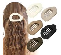 Large Flat Hair Claw Clips: 5 Pack Strong Hold Duckbill Lay Flat Hair Clip Women for Thick/Thin Hair with Rounded Edges, Hair Accessories for Women Student, Stylish Convenient for Girls - Solid Colour