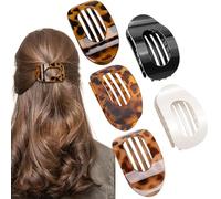 Large Flat Hair Claw Clips: 5 Pack Strong Hold Large Claw Clips for Thick Hair with Rounded Edges, Hair Accessories for Women Busy Mom Student, Stylish Fashion Convenient for Girls