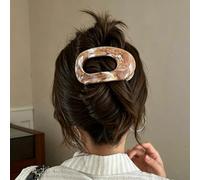 Large Flat Oval Claw Clips for Women Glossy Non Slip Strong Hold Hair Clips Lay Flat Design Hair Accessories for Thick Thin Hair Work Yoga Daily Use (Brown)