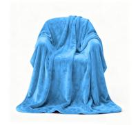 Large Fleece Throw Blanket 100 x 170 cm Polyester Warm Versatile Blanket Super Soft Warm Cosy for Bed Settees Armchairs, Blue