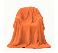 Large Fleece Throw Blanket 190 x 300 cm Polyester Warm Versatile Blanket Super Soft Warm Cosy for Bed Settees Armchairs, Orange