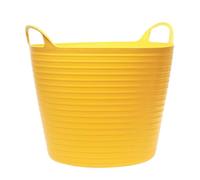 Large Flexi Tub Plastic Storage Tub, Large Plastic Buckets with Handles | Durable Gardening Solution (Pack Of 5) (Yellow, 42 Ltr)