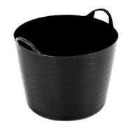 Large Flexi Tub Plastic Storage Tub, Large Plastic Buckets with Handles | Durable Gardening Solution (Pack Of 5) (Black, 14 Ltr)