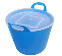 Large FlexiTub with Lid Garden Tub Plastic Storage Container for Home, Washing, Toys, Garden Waste and Mixing Bucket - Light Blue 42L
