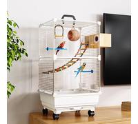 Large Flight Bird Cage for Small Parrots & Birds with Toys - Ideal for Quaker, Cockatiel, Sun Conure, Parakeet, Finch, Green Cheek Conure, Budgie