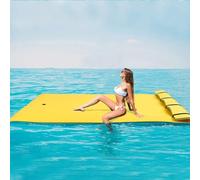Large Floating Mat for Kids And Family,Anti-Tear 3-Layer XPE Foam Water Pad for Lake Pool Beach Ocean - Summer Recreation Outdoor Fun,Yellow,1.8mx0.9mx3.3cm