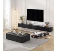 Large Floating TV Stand - Wall Mounted Stylish Multi-Storage Design for Living Room & Bedroom - Black 260x20x24 cm Space-Saving Modern Entertainment Center