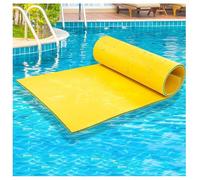Large Floating Water Pad, 3-Layer XPE Foam Floating Raft Mat,Roll-Up Swimming Foam Mattress for Pool, River, Lake & Ocean,Yellow,3 m x 1.3m x 3.3cm