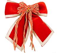 Large Flocked Velvet Christmas Bow Ornament for Holiday Tree Decor | Large Red Tree Rustic Home for Decor Bow Soft Fabric Wreath Bow Wrapping Embellishment