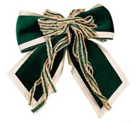 Large Flocked Velvet Christmas Bow Red Holiday Tree Large Flocked(Green)
