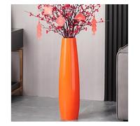 Large Floor Vase Living Room Decorative Large Vases,Tall Floor Vase Vase,for Decorative Branches Dried Flowers Vases,Rustic Home Decor(Orange,45cm)