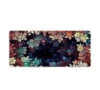 Large Floral Mouse Mat 900x400mm Personalised Photo Option Extended Computer Mousepad with Stitched Edges Non Slip Rubber Base Cute Flower Accessories for Office Work PC