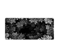 Large Floral Mouse Mat 900x400mm Personalised Photo Option Extended Computer Mousepad with Stitched Edges Non Slip Rubber Base Cute Flower Accessories for Office Work PC