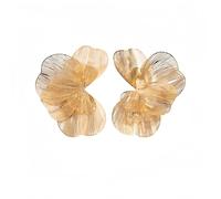 Large Flower Dangle Earrings for Women, Unique Oversized Floral Dangle Drops Statement Earring (Gold,One Size)