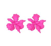 Large Flower Earrings Statement 3D Oversized Paint Pink Flowers Floral Petal Big Exaggerated Fold Dangle Drop Earrings for Women Boho Summer Spring Wedding Prom Party Trendy Jewelry Accessories, Extra